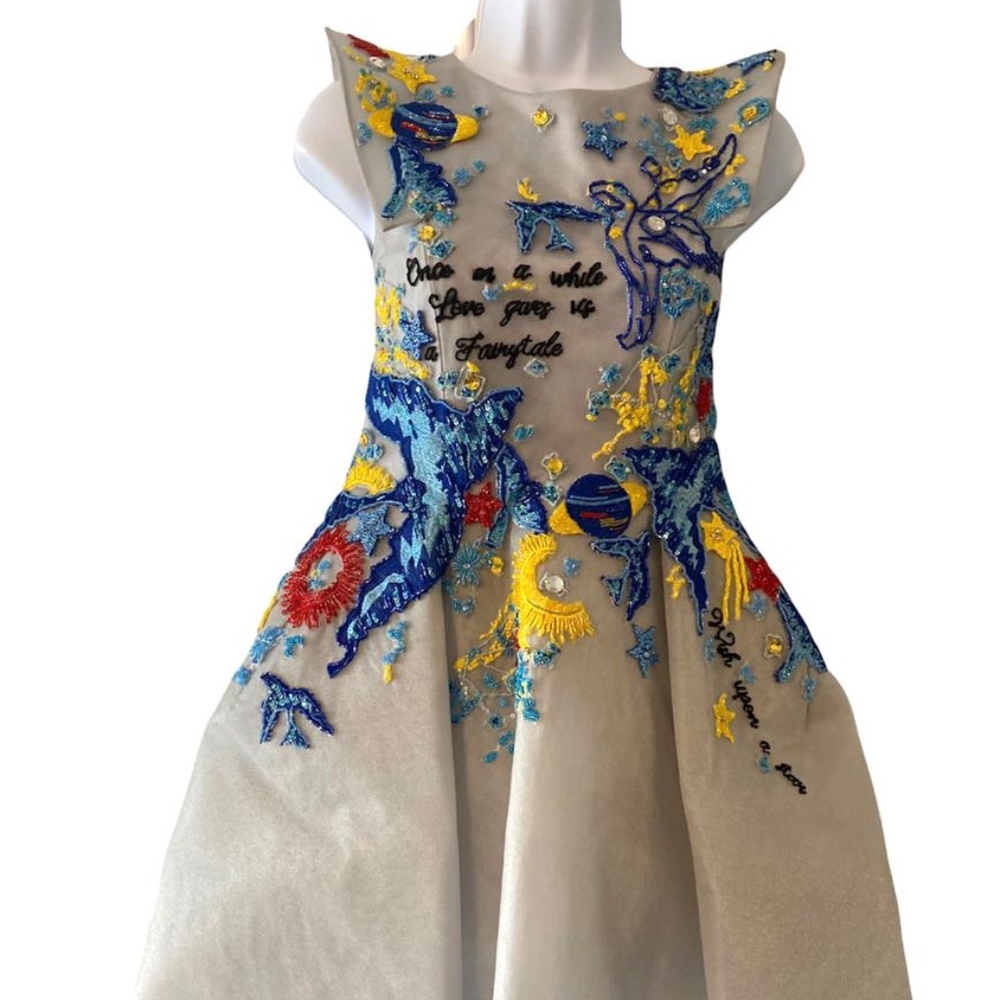 MISCHKA AOKI COUTURE GIRLS GOWN IN BLUES